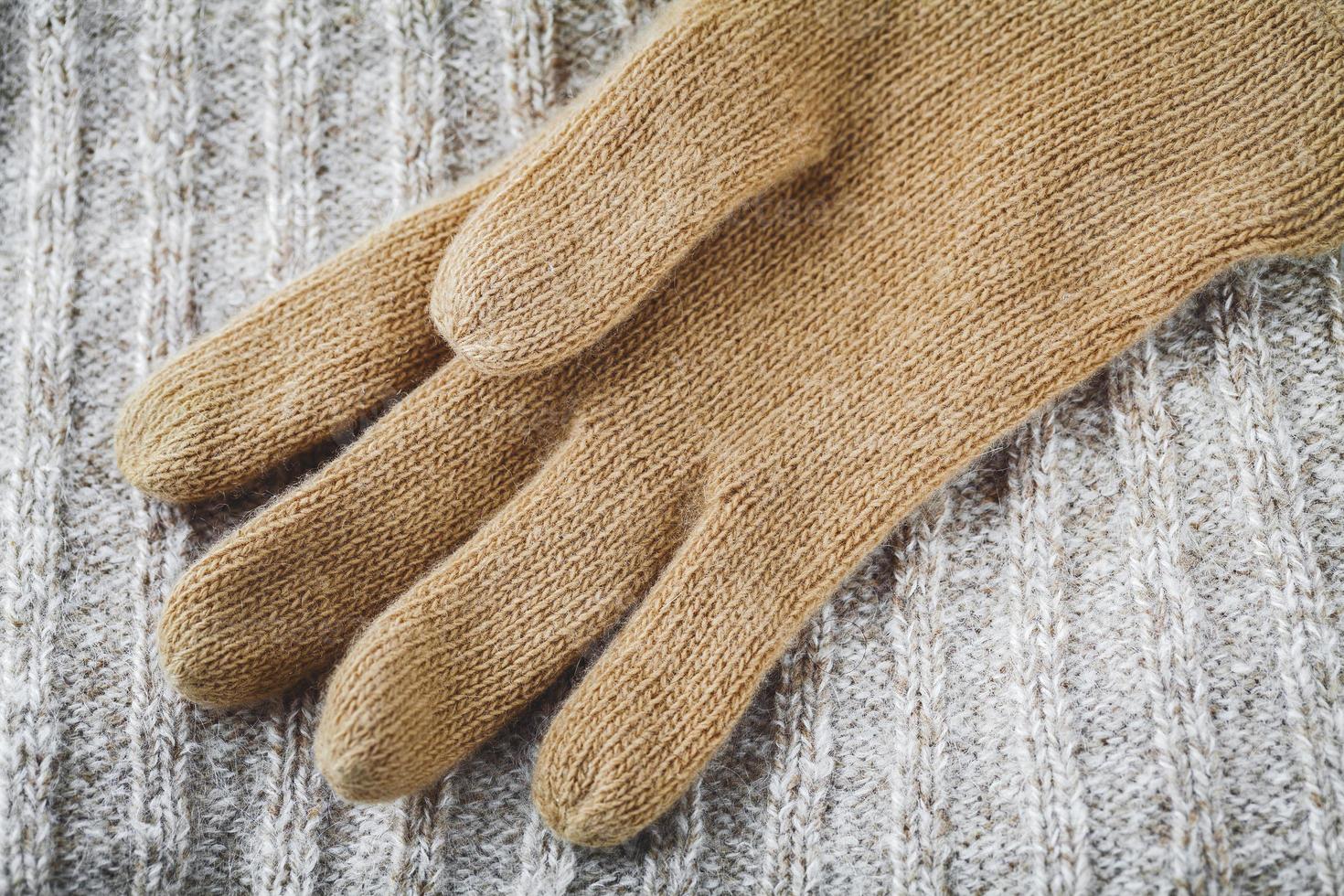 glove on wool sweater photo