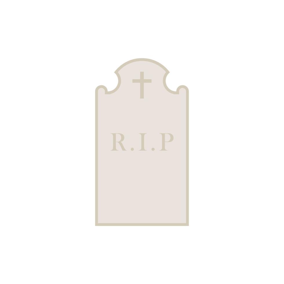 tombstone flat design vector illustration. grave and graveyard symbol. gravestone vector
