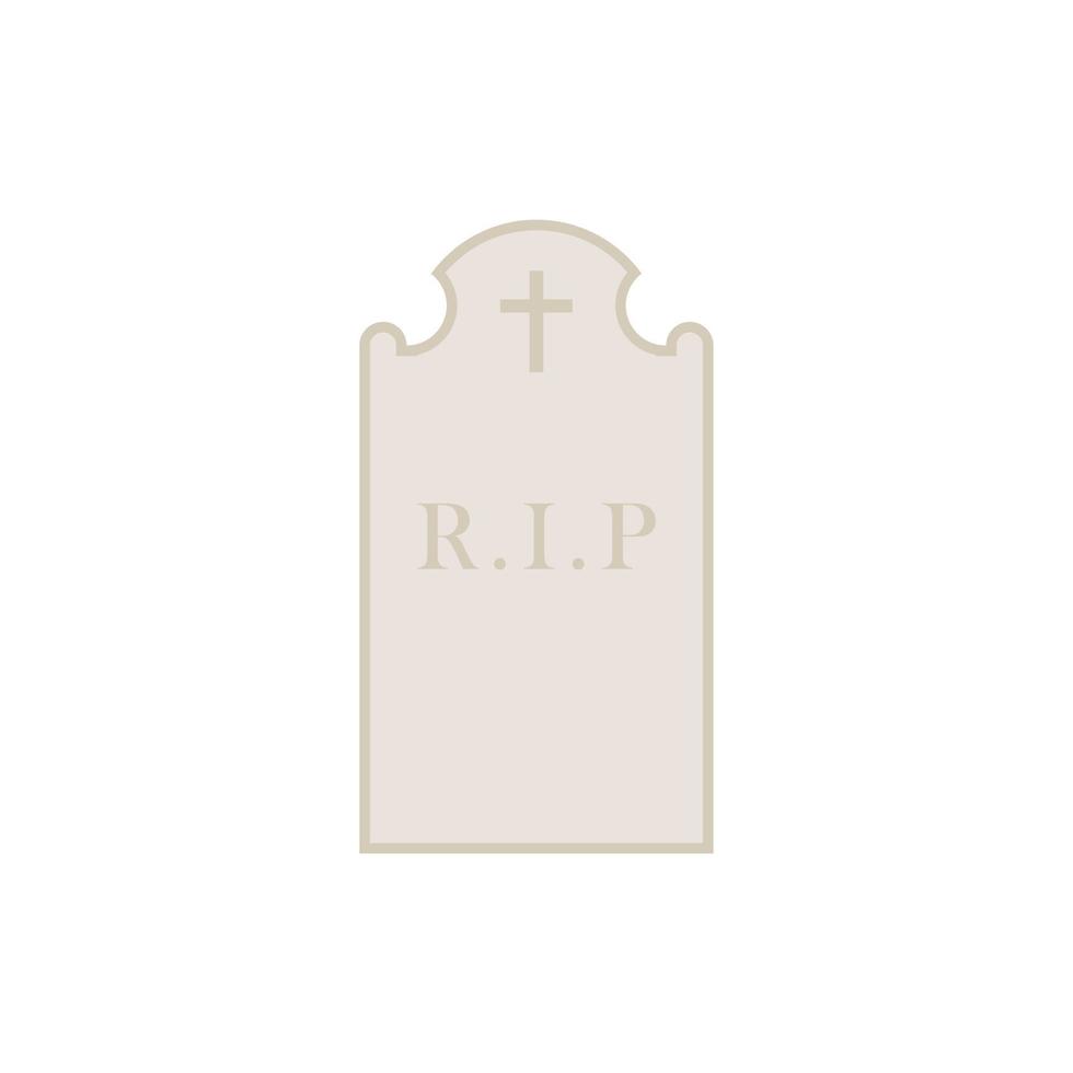 ilustración de vector de diseño plano de lápida. símbolo de tumba y cementerio. vector de lápida