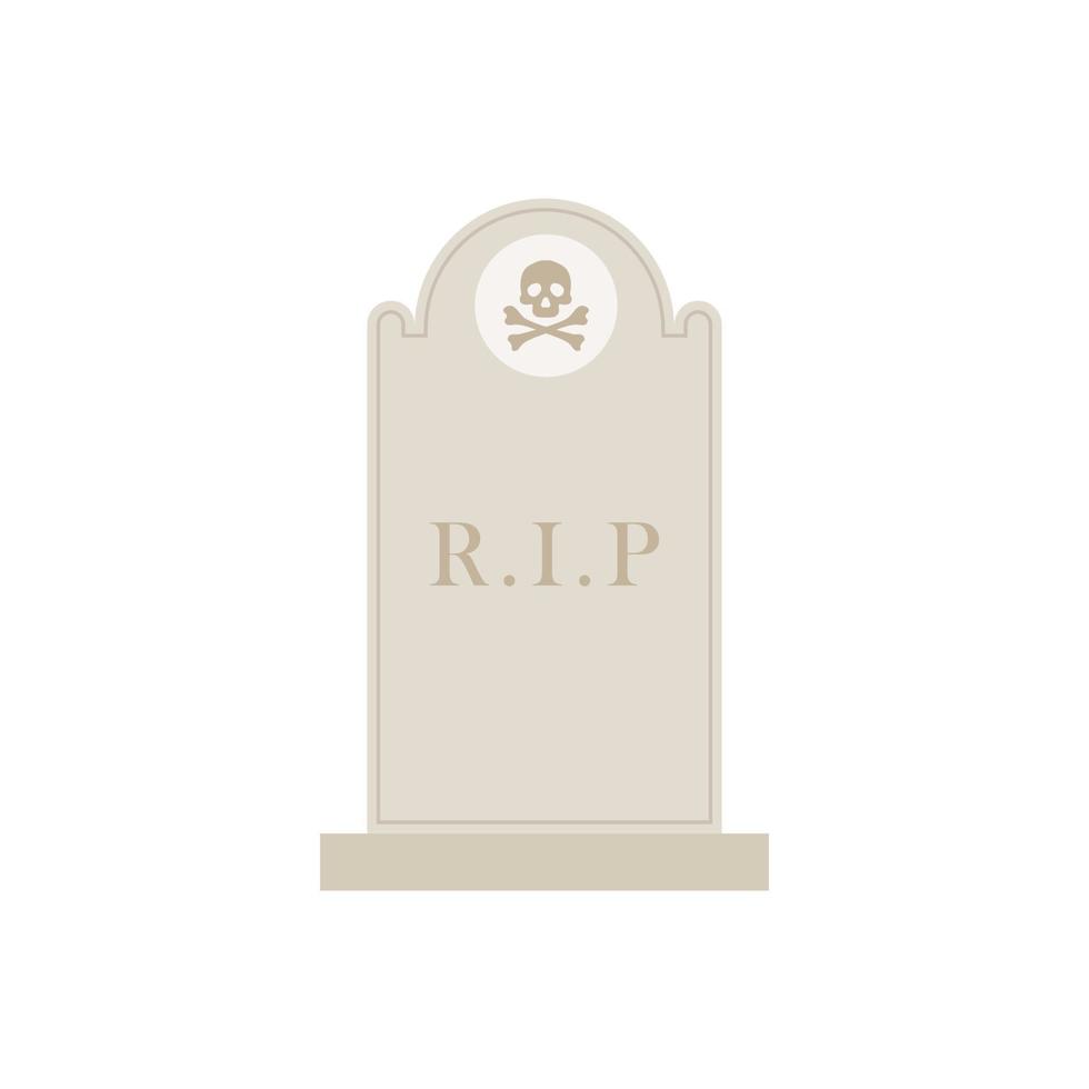 tombstone flat design vector illustration. grave and graveyard symbol. gravestone vector