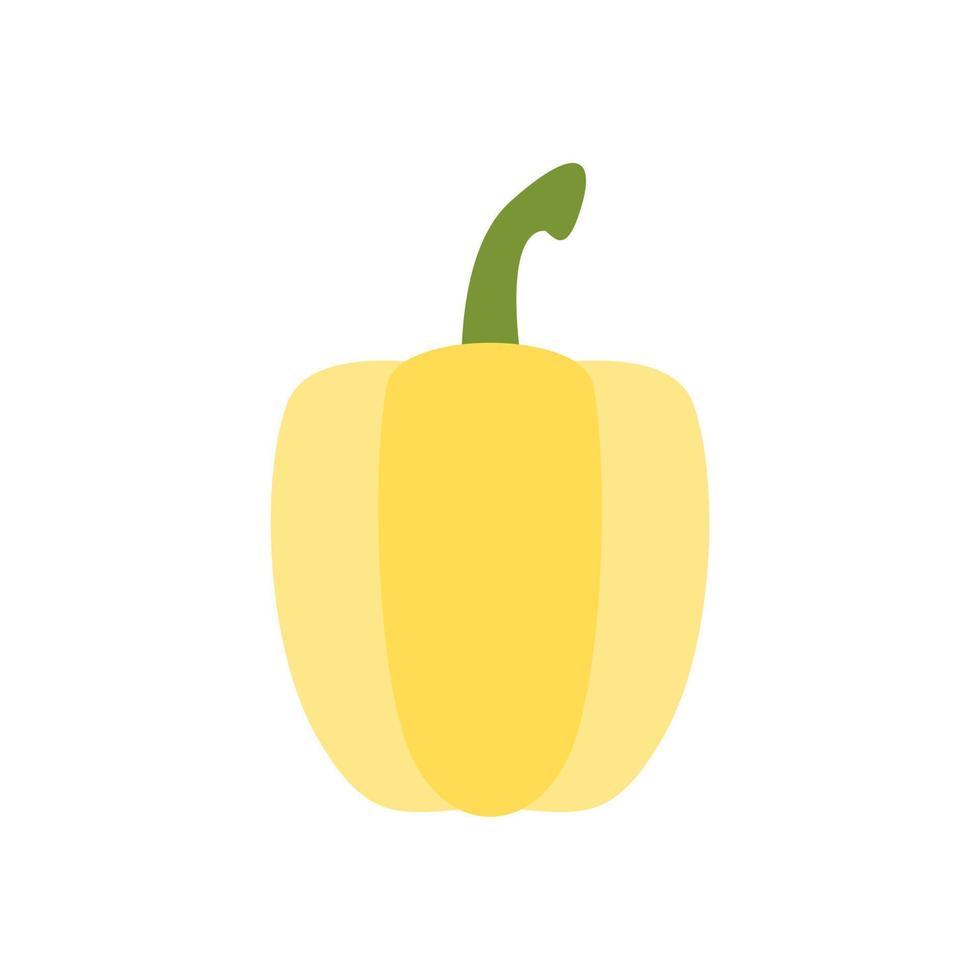 yellow paprika flat design vector illustration. Vegetarian farm fresh product. Best for education or market designs.