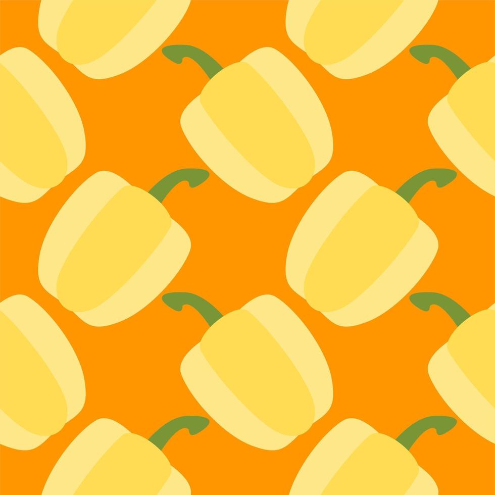 yellow paprika seamless pattern. Vegetarian farm fresh product. Best for education or market designs. vector