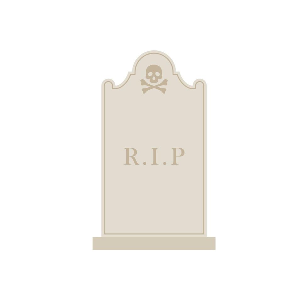 ilustración de vector de diseño plano de lápida. símbolo de tumba y cementerio. vector de lápida