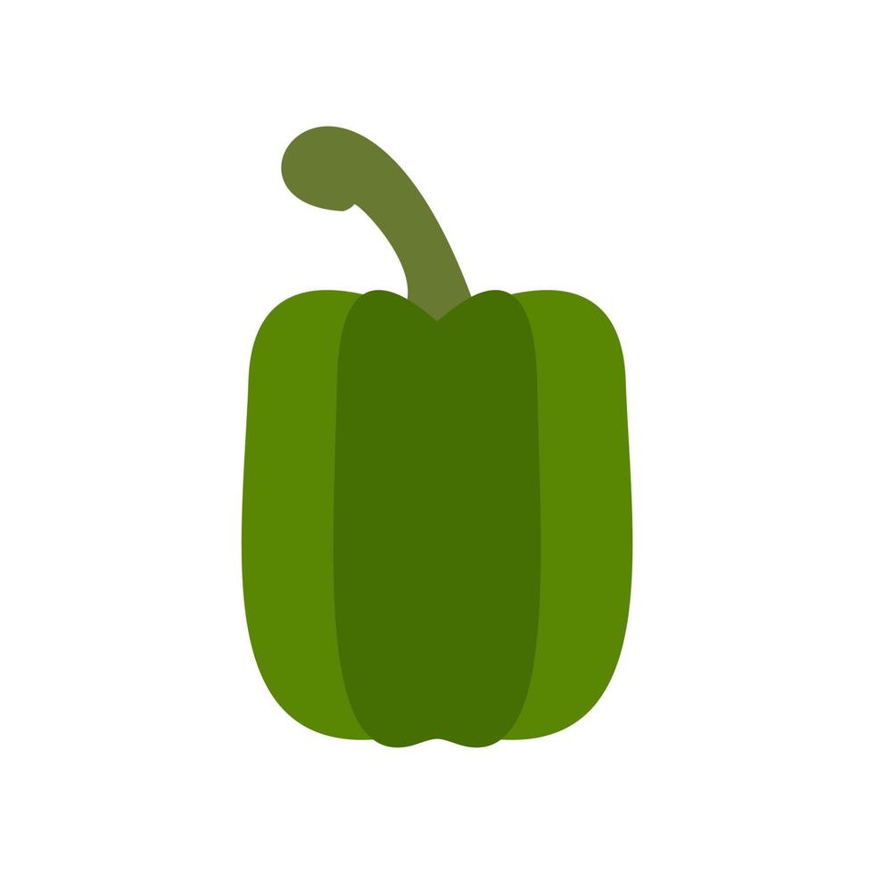 green paprika flat design vector illustration. Vegetarian farm fresh product. Best for education or market designs.