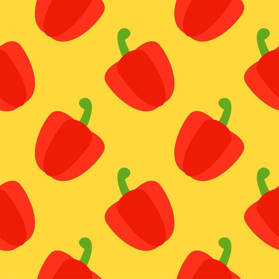 red paprika seamless pattern. Vegetarian farm fresh product. Best for education or market designs. vector