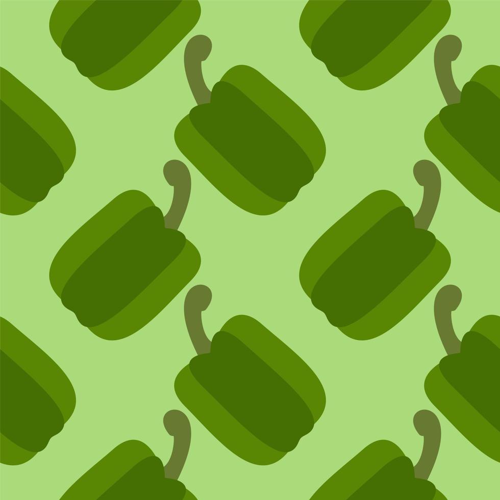 green paprika seamless pattern. Vegetarian farm fresh product. Best for education or market designs. vector