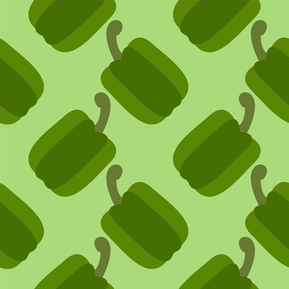 green paprika seamless pattern. Vegetarian farm fresh product. Best for education or market designs. vector