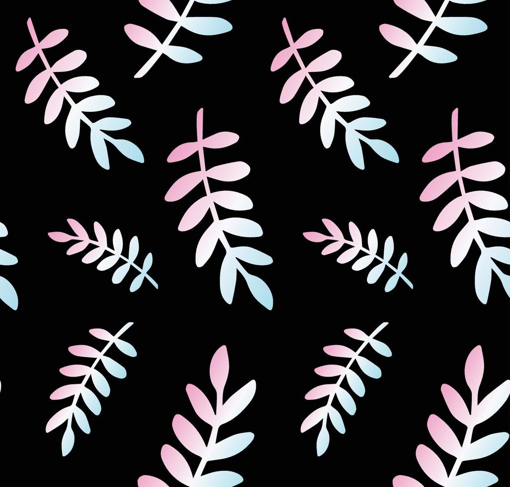 Vector seamless pattern of hand drawn leaves