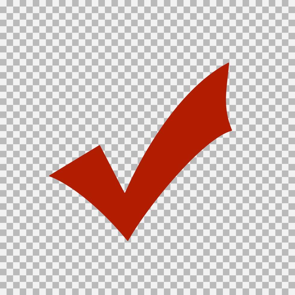 Checkmark icon, vector on transparent background