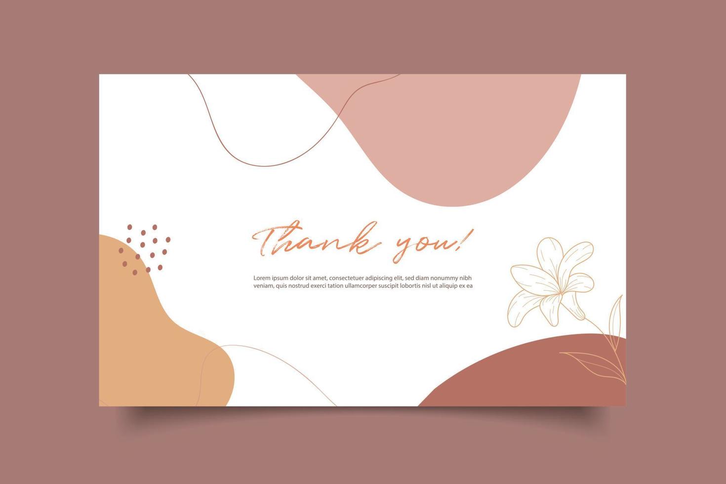 Thank you card template design collection vector