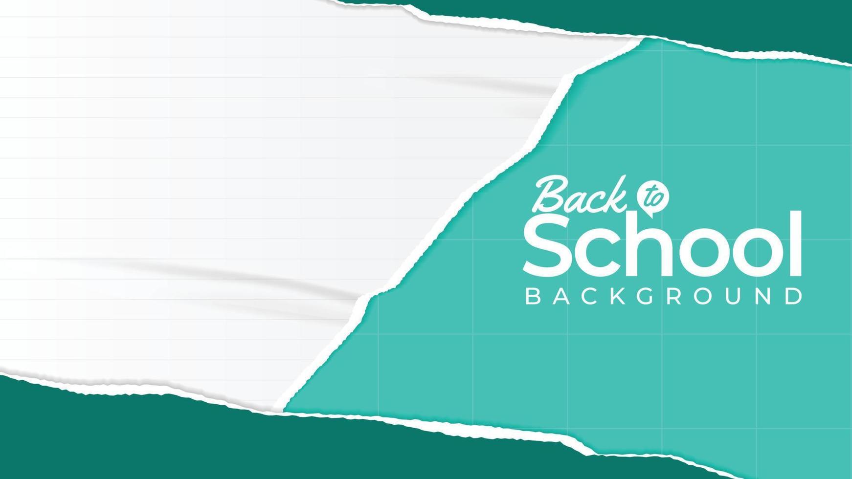 Back to school banner, glued torn paper background vector texture with empty space