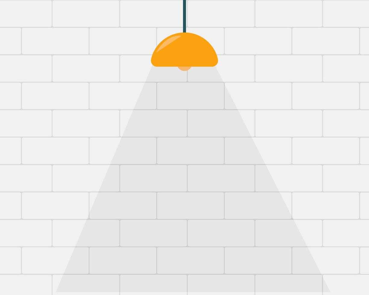 Cement White brick wall with yellow lamp on the top, background for advertising and presentation indoor. Space for your text or copy vector