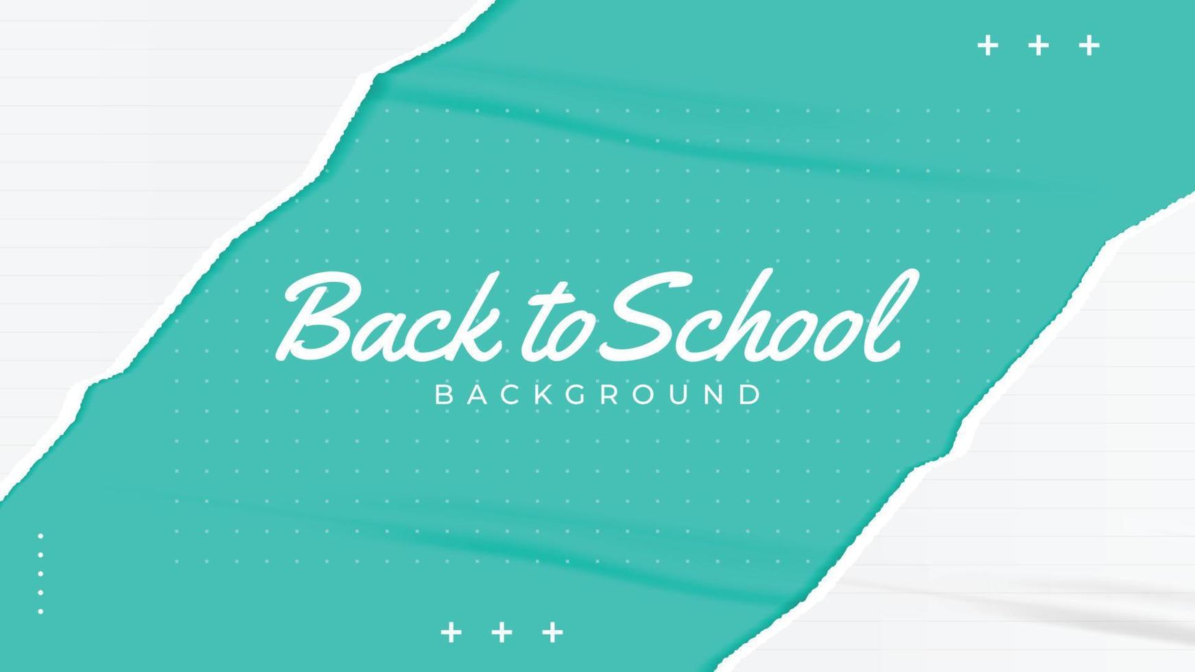 Back to school banner, glued torn paper background vector texture with empty space