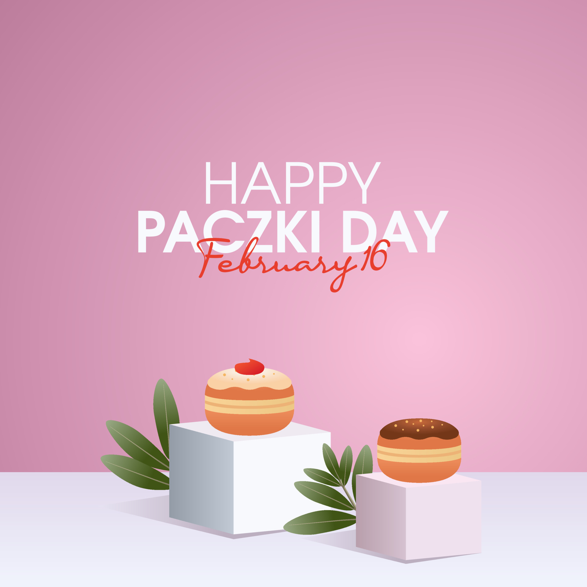 vector graphic of paczki day good for paczki day celebration. flat design. flyer design.flat