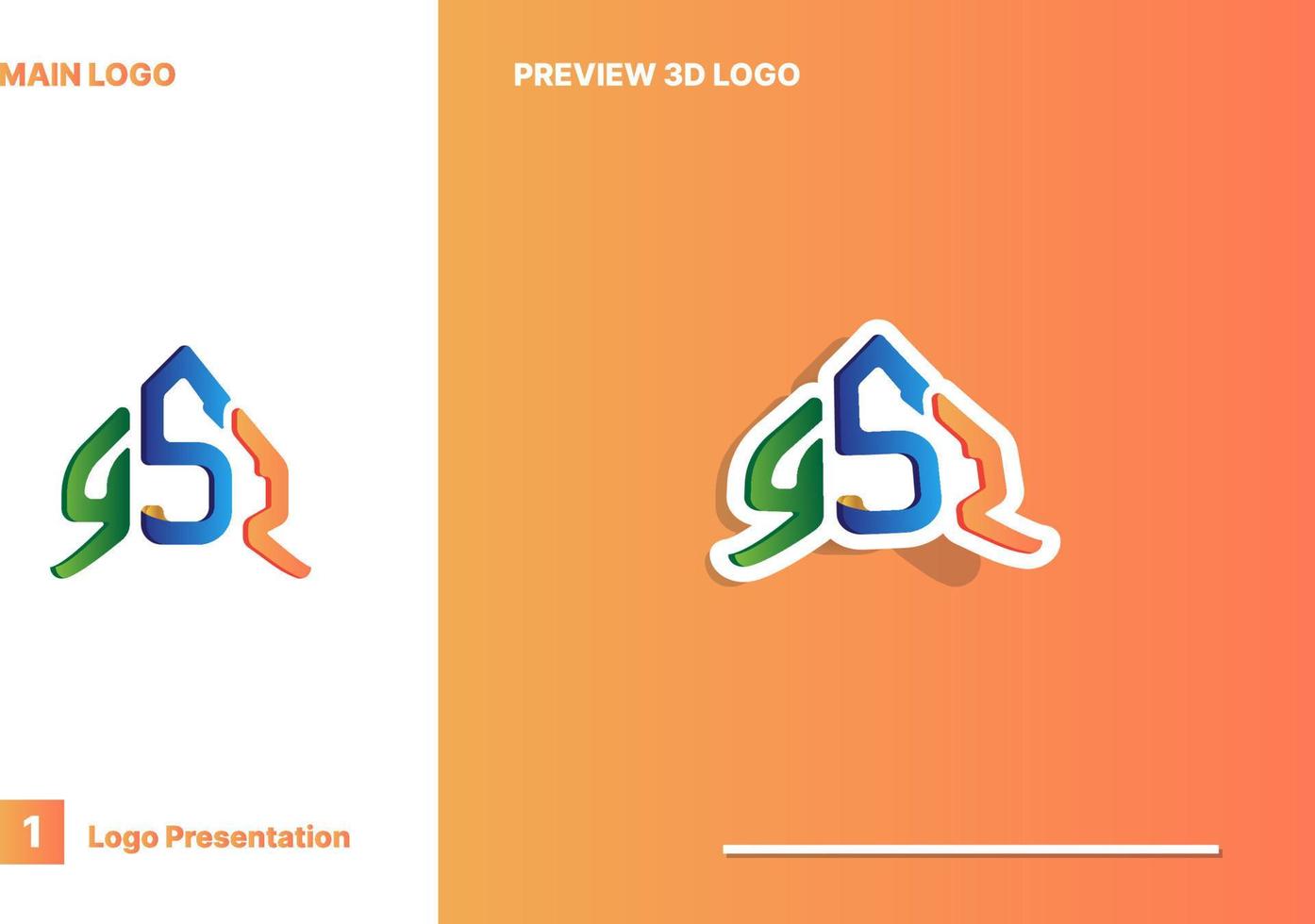 visualización del logotipo con maqueta 3d. concepto de presentación del logotipo de las directrices vector