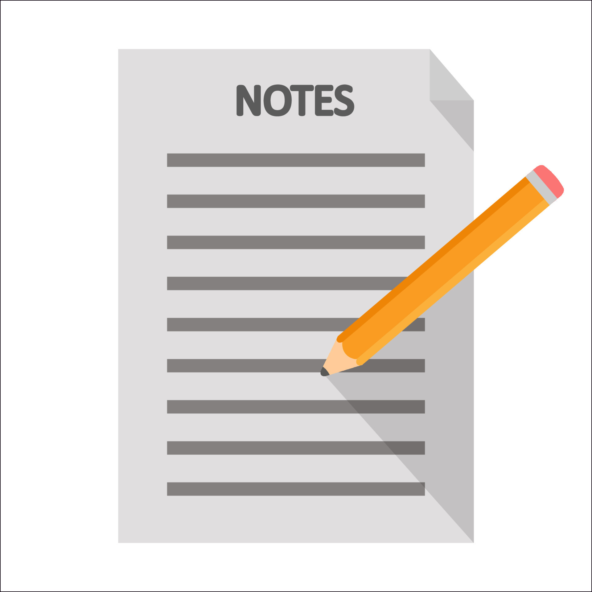 Notes and pencil vector flat illustration. Graphic design. 19568103
