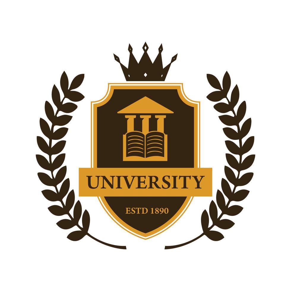 logotipo de la insignia de la escuela universitaria universitaria vector