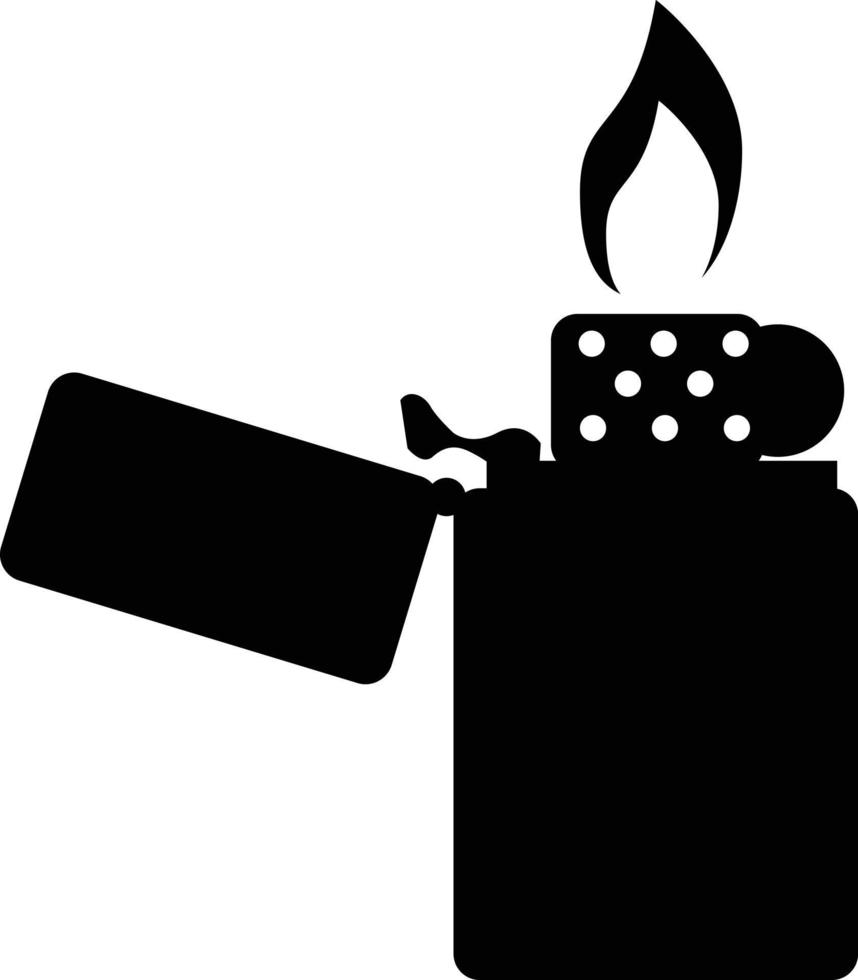 icono de encendedor zippo sobre fondo blanco. signo más ligero. estilo plano vector