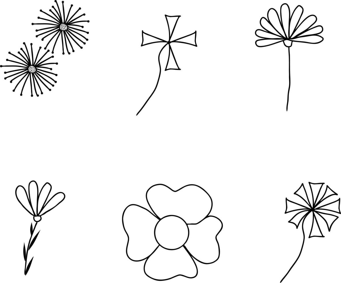 Single Line Flower art vector