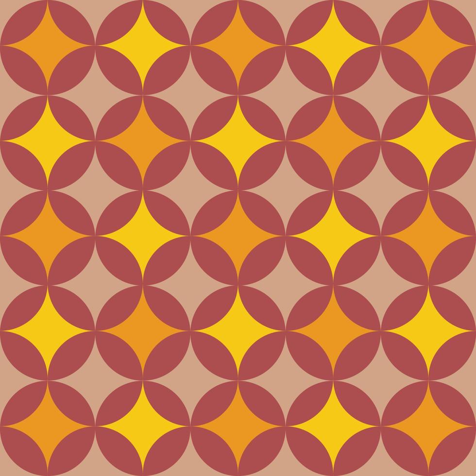 Vector geometric seamless pattern in retro groovy style. Paper or fabric print, background, wallpaper. Pastel colors.
