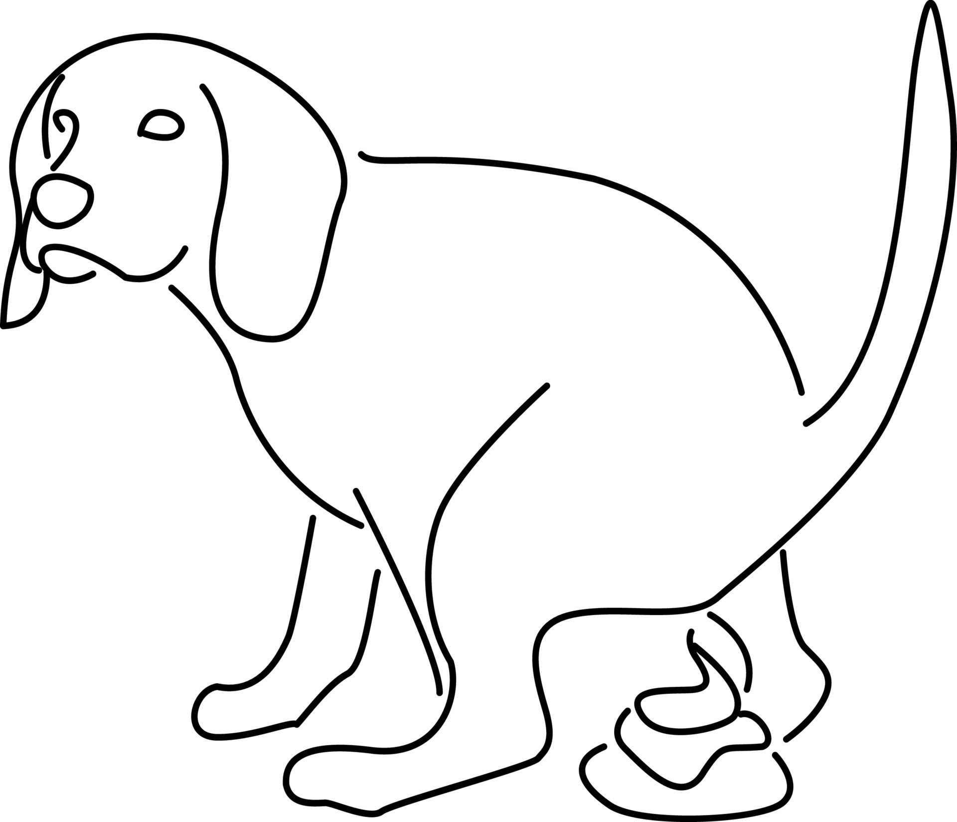 Dog pooping line art 19568439 Vector Art at Vecteezy