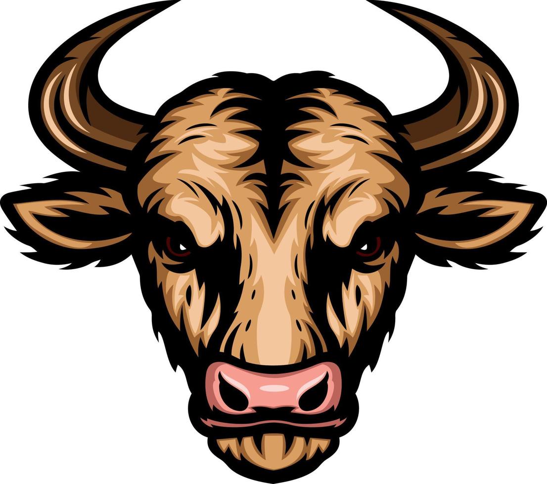 Buffalo head mascot cartoon character vector