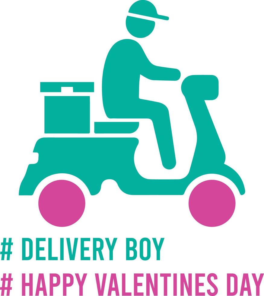 Delivery Boy Valentine's Day T-shirt Designs Template vector