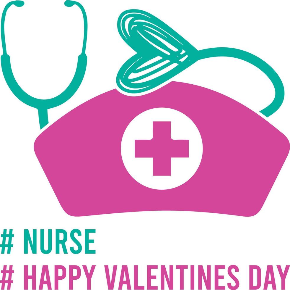 Nurse Valentine's Day T-shirt Designs Template vector