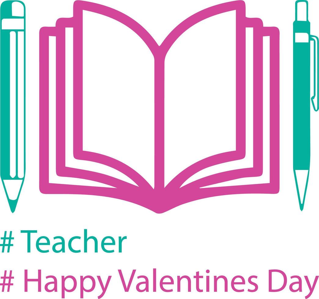 Teacher Valentine's Day T-shirt Designs Template vector