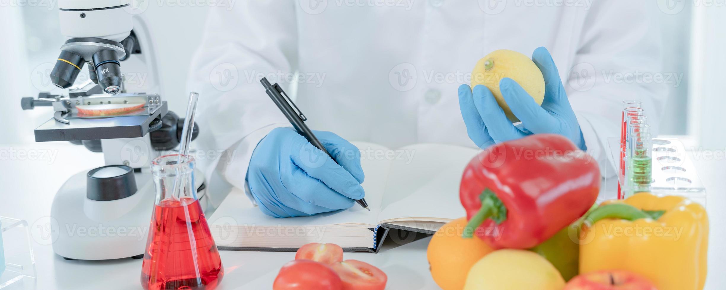 Scientist check chemical food residues in laboratory. Control experts inspect the concentration of chemical residues. hazards, ROHs standard, find prohibited substances, contaminate, Microbiologist photo