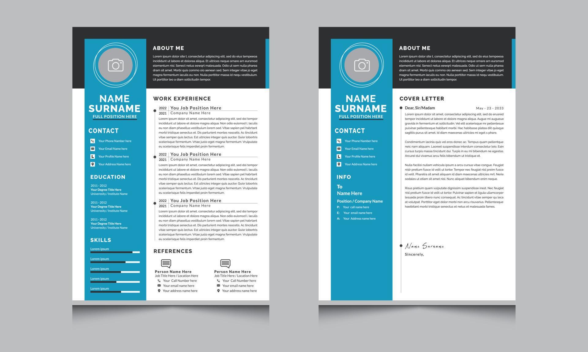 Black And White Resume And Cover Letter Cv Templates Design 19568719 black-and-white-resume-and-cover-letter-cv-templates-design-19568719
