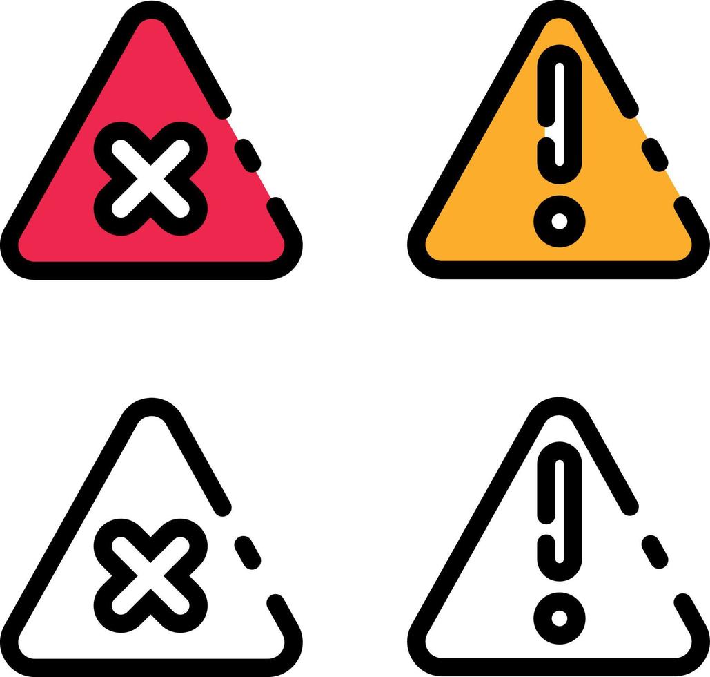 set of warning signs vector