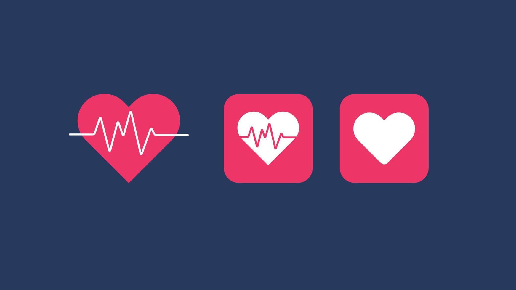 Heart icon health theme vector