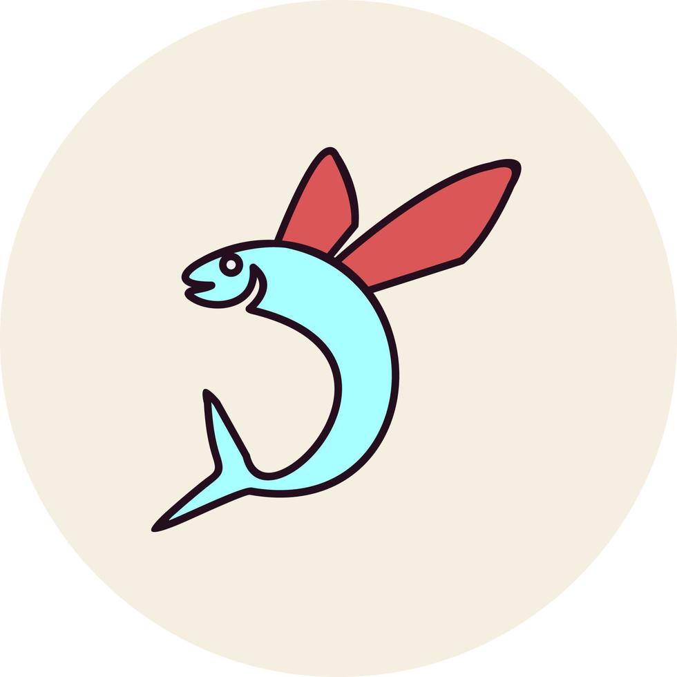 Flying Fish Vector Icon