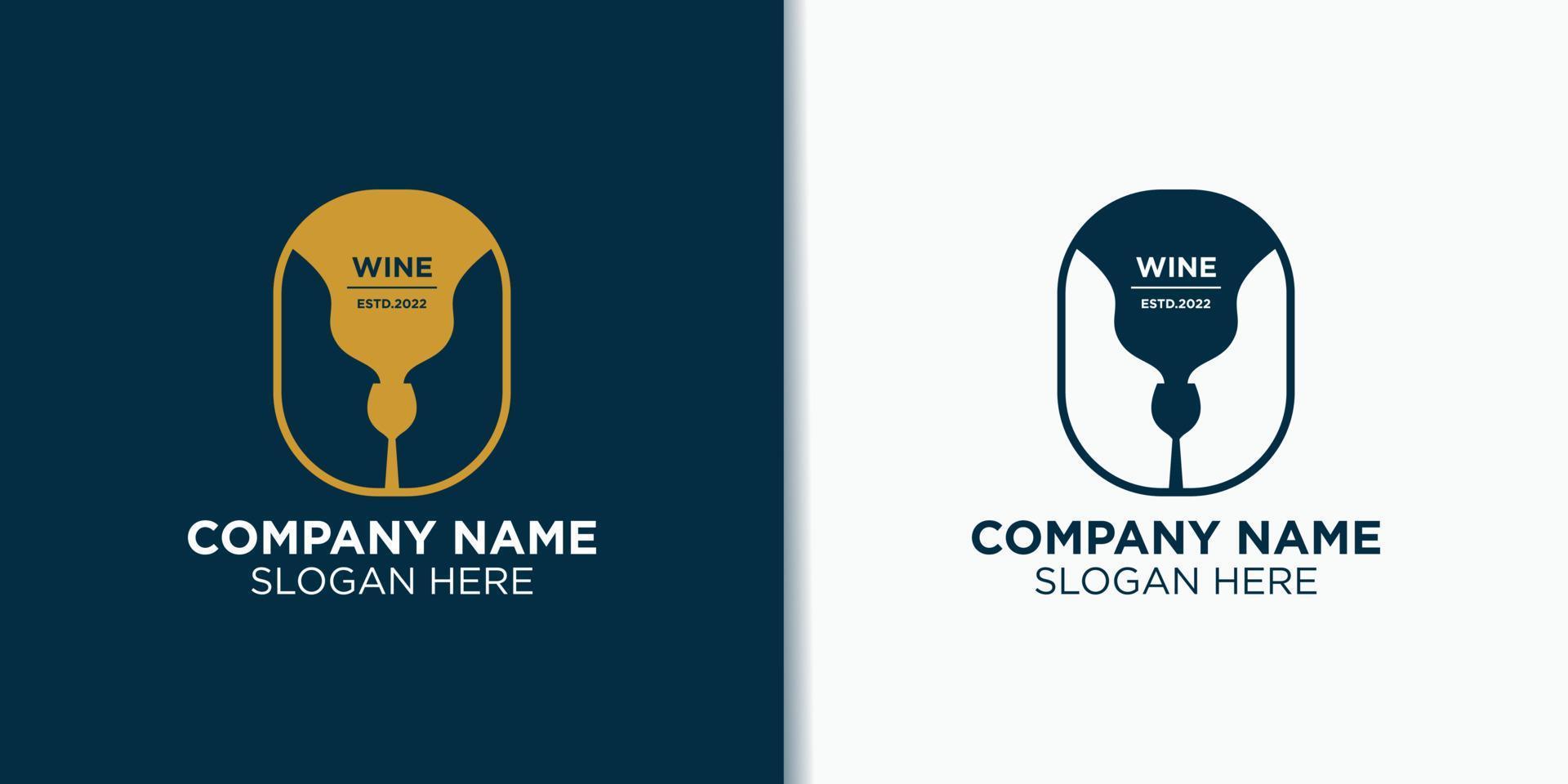 vector de logotipo vintage de vino, inspiración de logotipo de bar y restaurante
