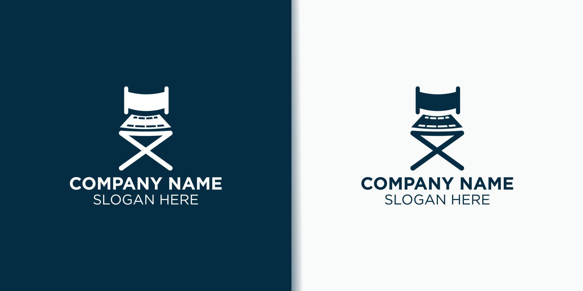 director chair logo vector, cinema logo inspiration vector