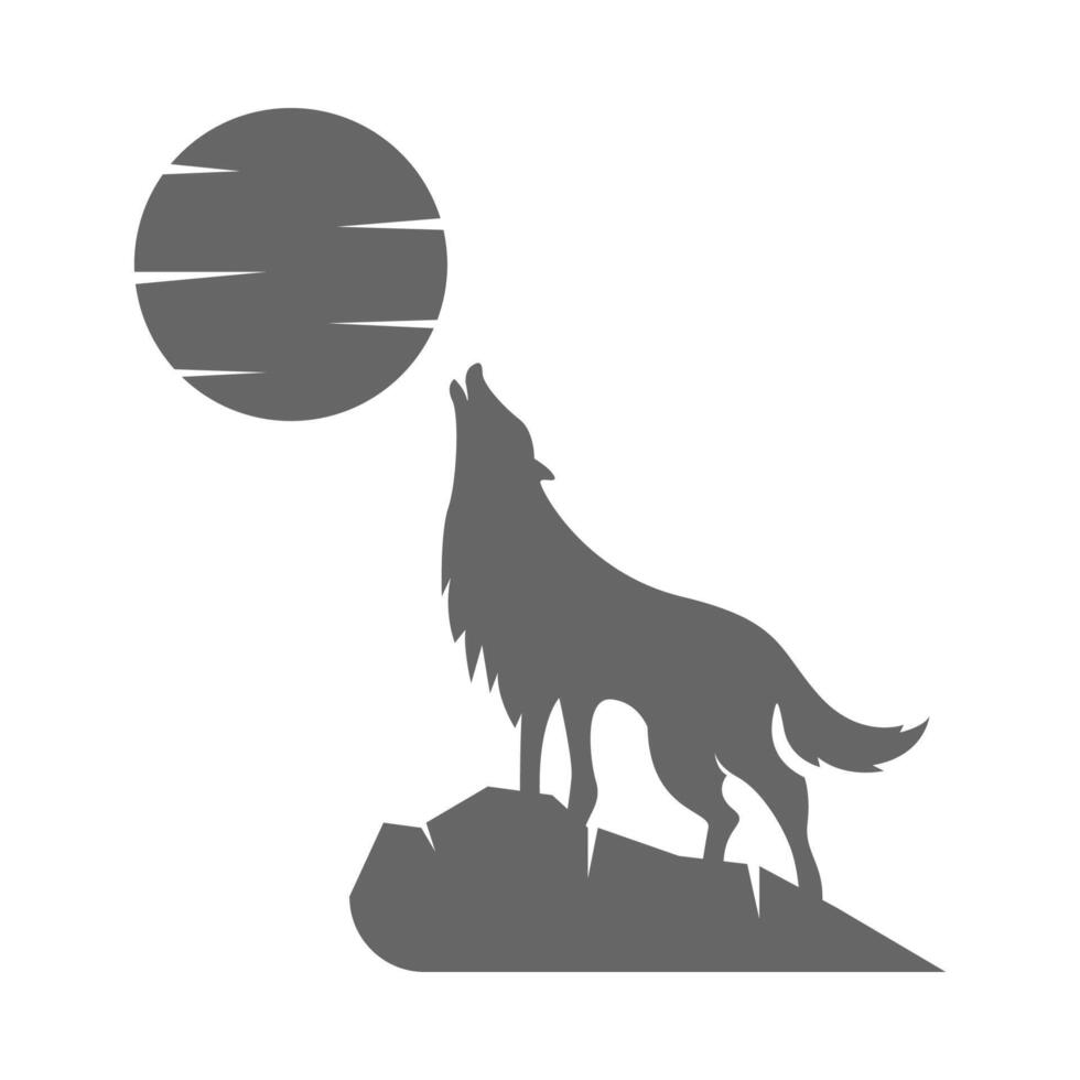 diseño de icono de logotipo de lobo vector