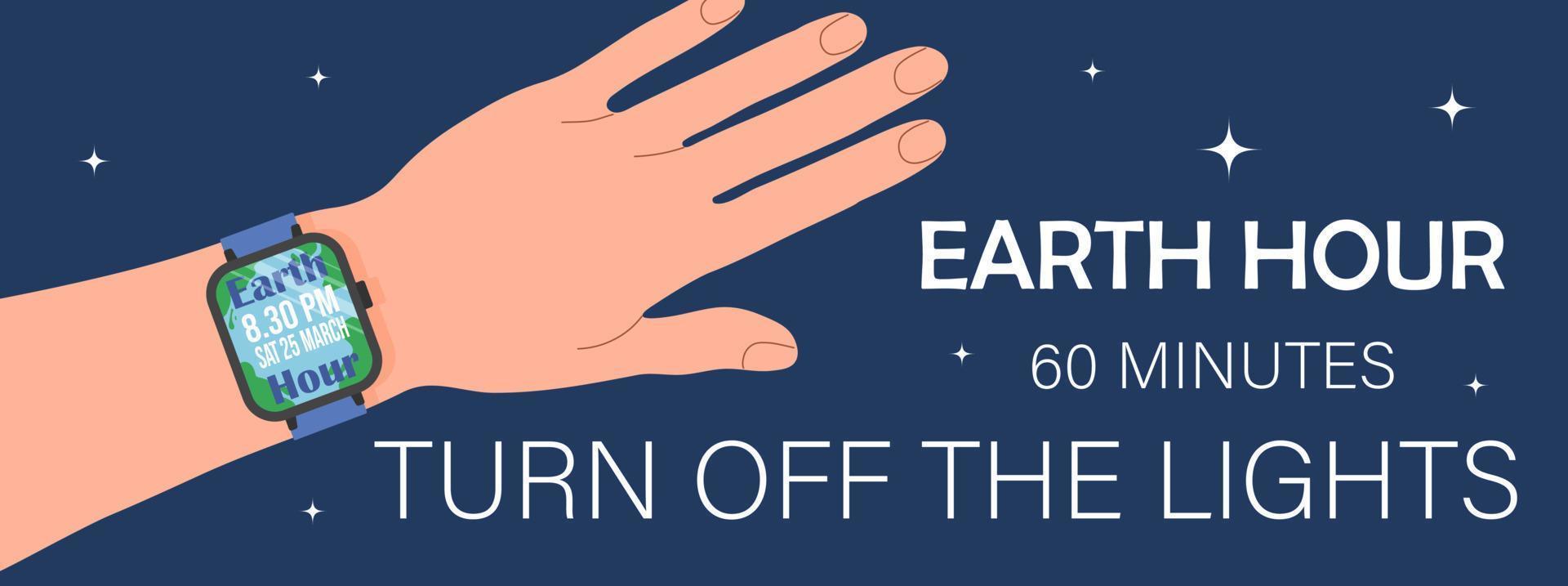 Earth hour Turn off the lights vector illustration