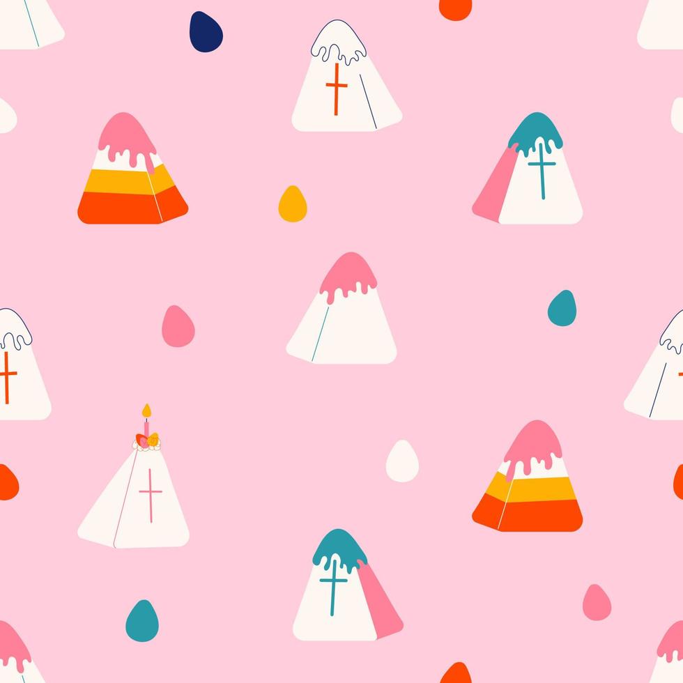 Seamless pattern with Easter cakes vector illustration