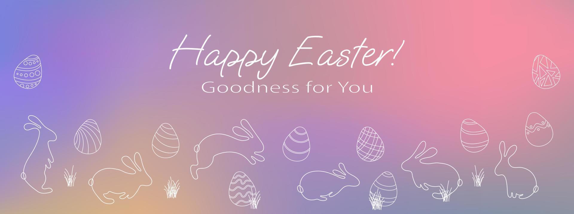 Happy Easter vector background with blurred gradient