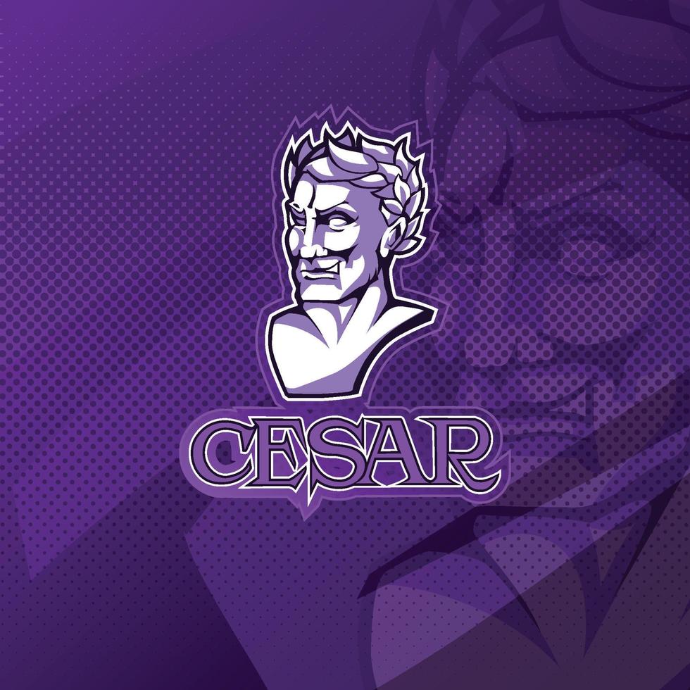 logotipo de cesar para la mascota del equipo de esport, deporte o juego. vector