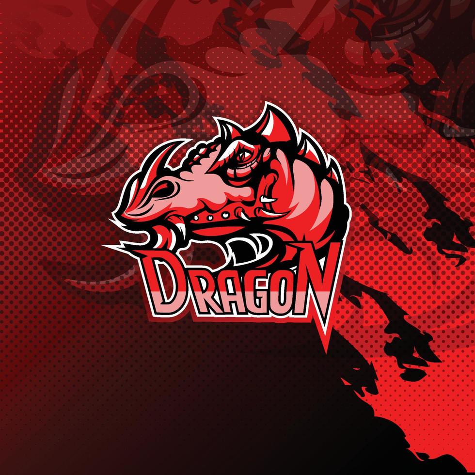 logotipo de dragón para esport, deporte o mascota del equipo de juego. vector