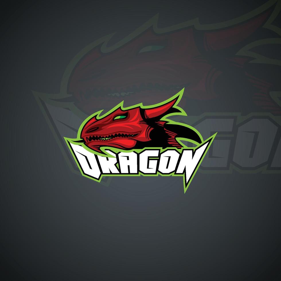 Dragon logo template. High resolution vector image.