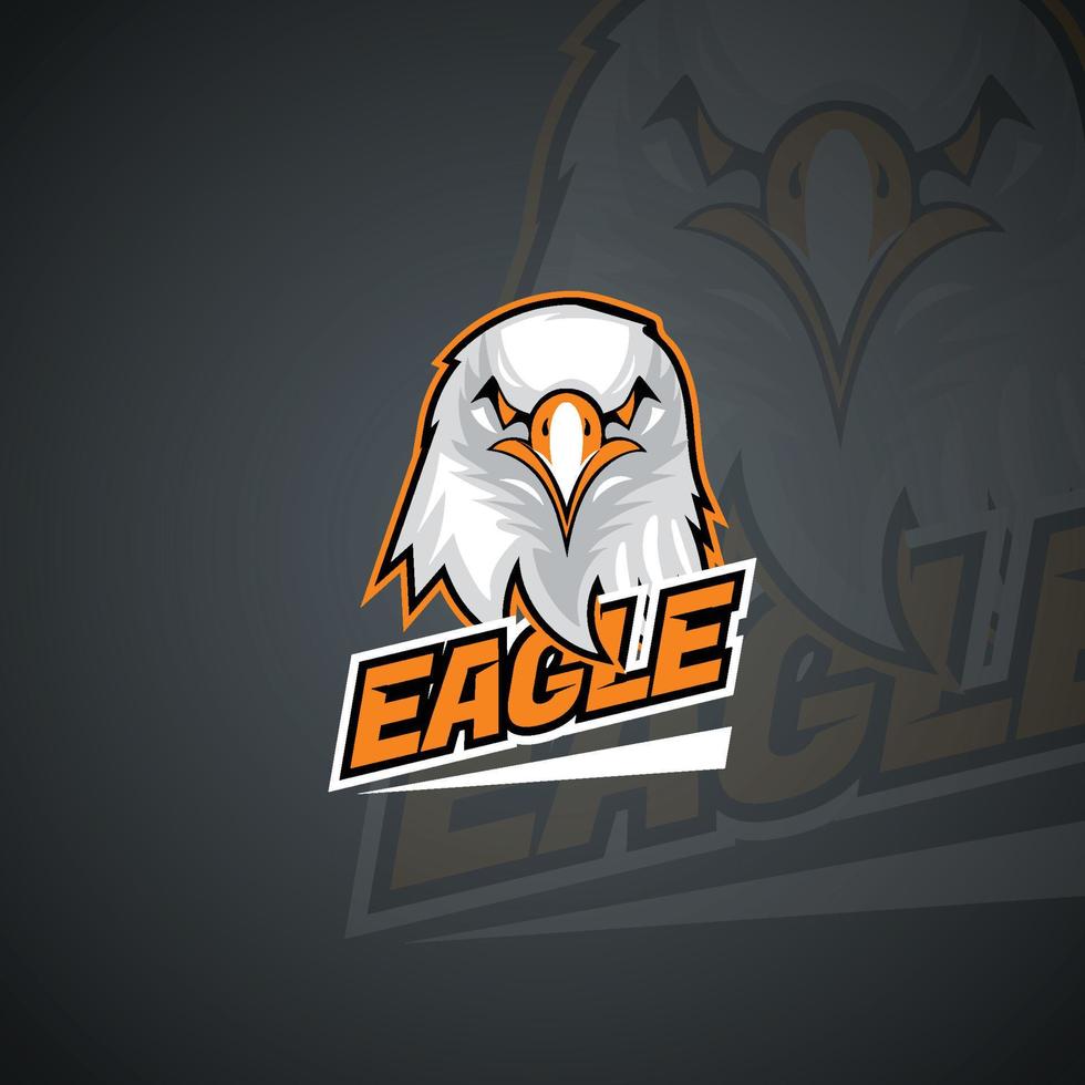 T-shirt logo template, with furious eagle. High resolution vector image.