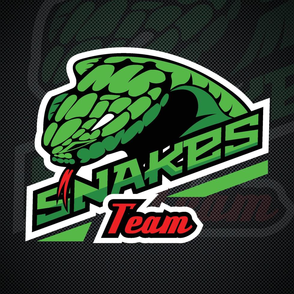 Snake logo template. For team sport theme. vector