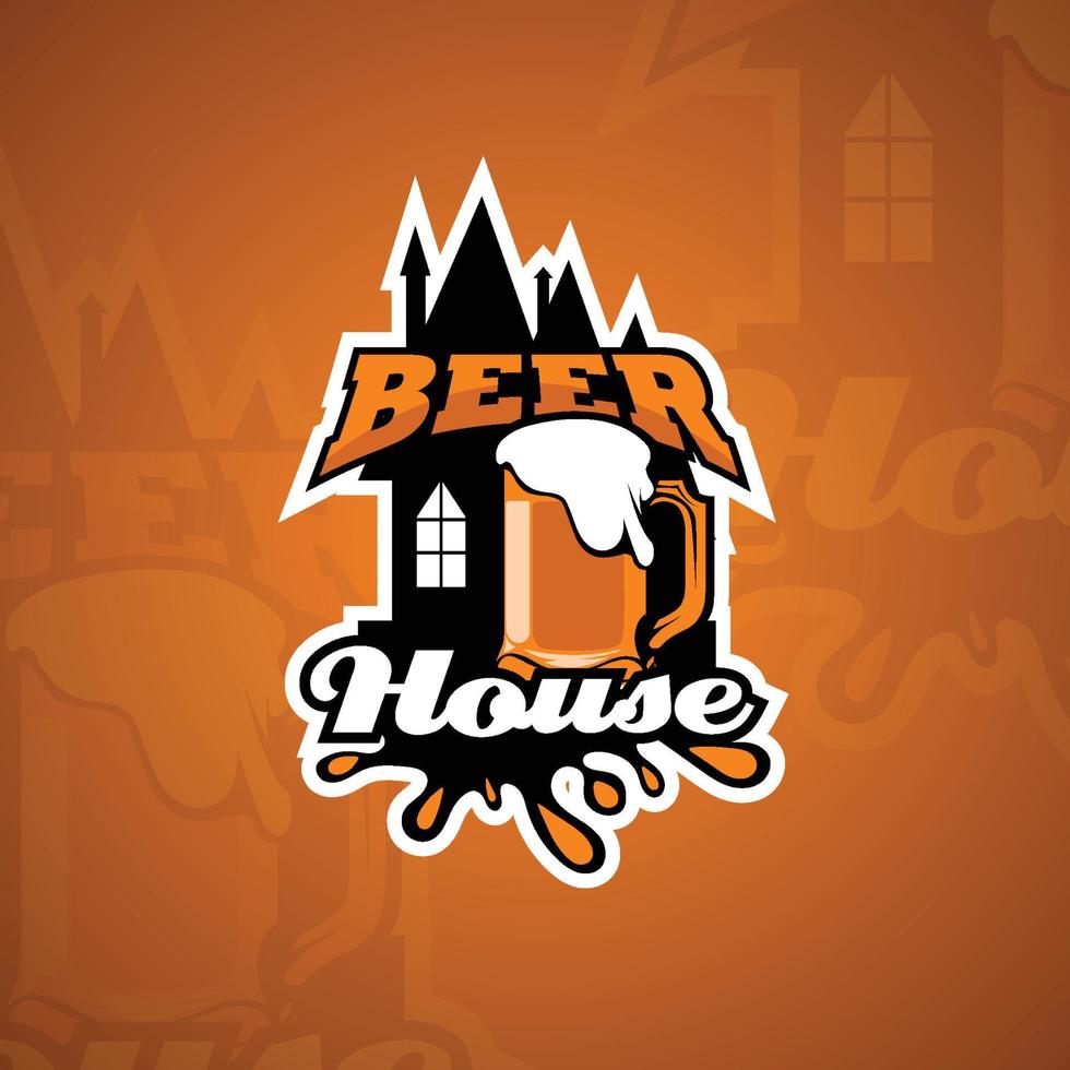 plantilla de logotipo de casa de cerveza. gráficos vectoriales eps 10. vector