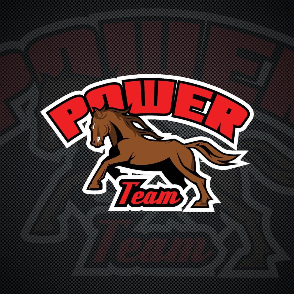 Power team template with Horse head. EPS 10 vector graphics.