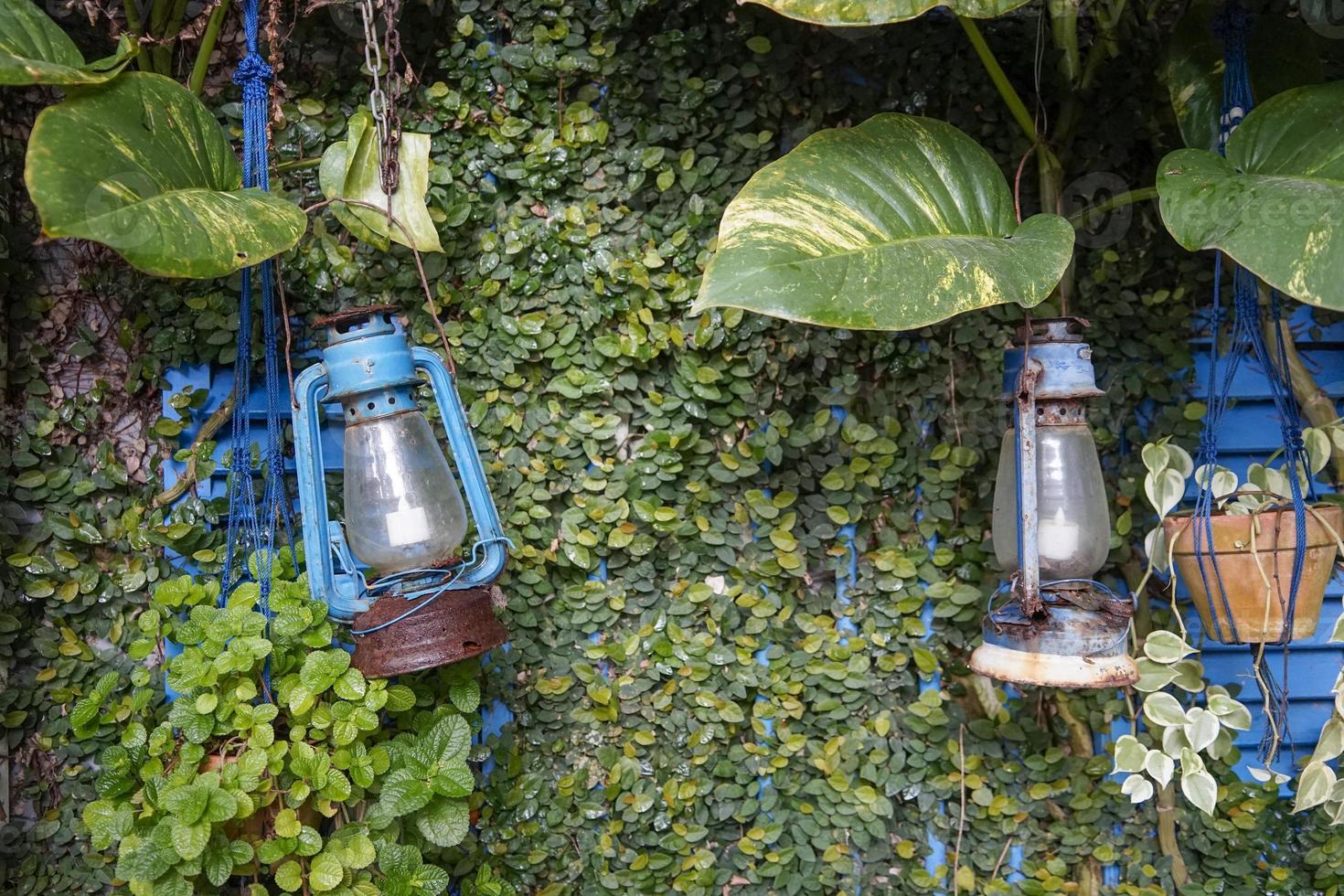 old lamp in the garden photo