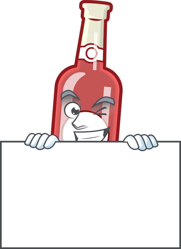 lindo, champán, botella roja, caricatura vector