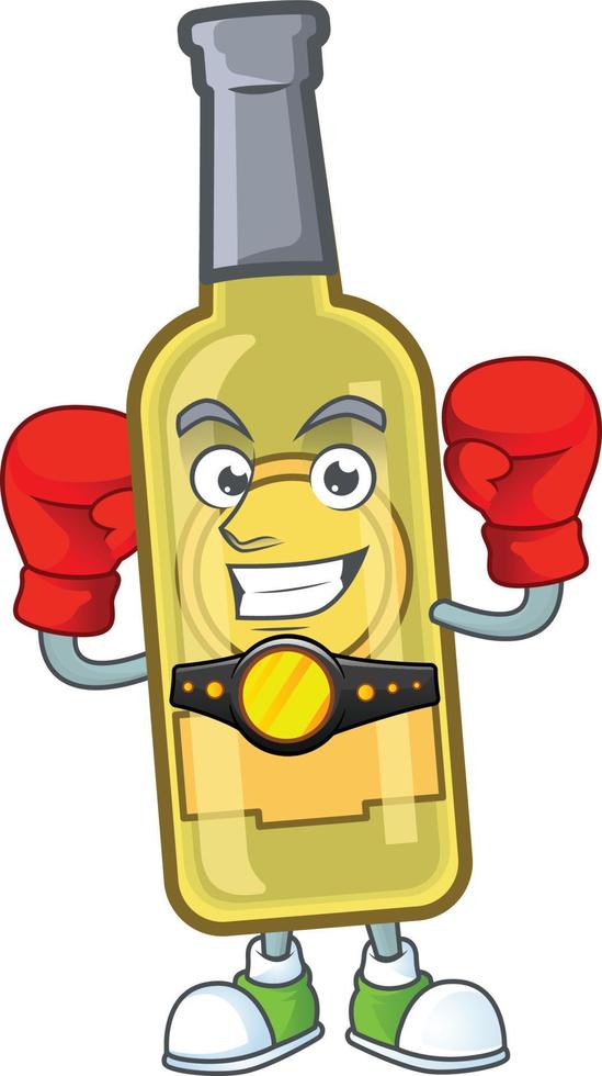 Champagne yellow bottle cartoon vector